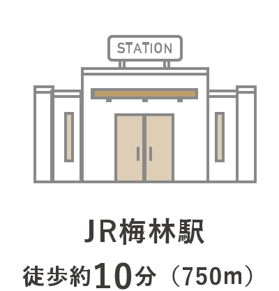 JR梅林駅 徒歩約10分（750m）