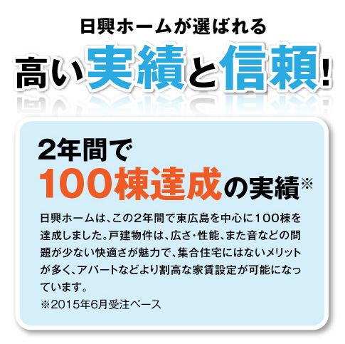 日興ホームが選ばれる高い実績と信頼！