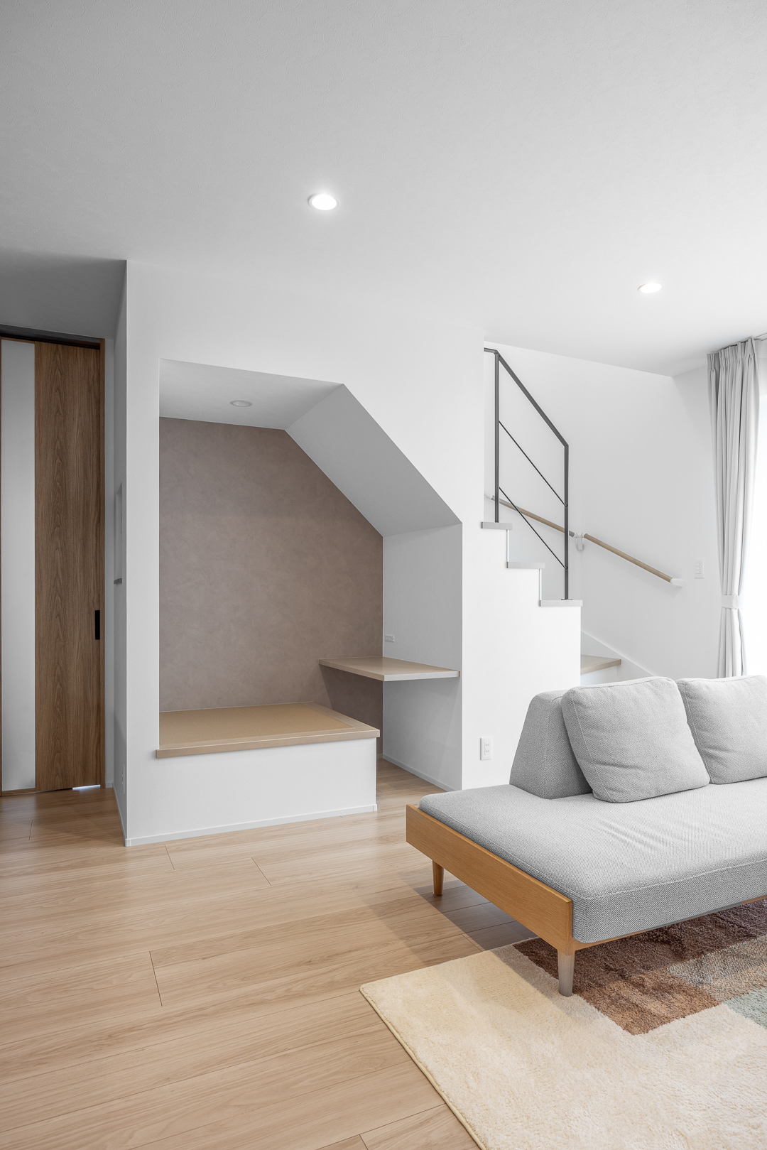 ヌックは壁に囲まれた安心感が心地よい。読書やお昼寝、来客の憩いの場としても大活躍。