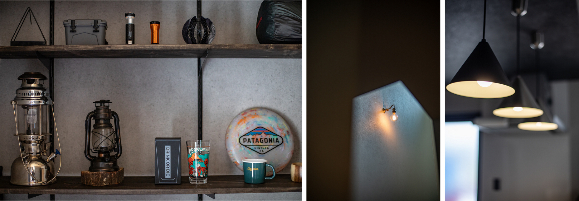 シンプルな室内にお気に入りの雑貨や厳選した照明がよく映える